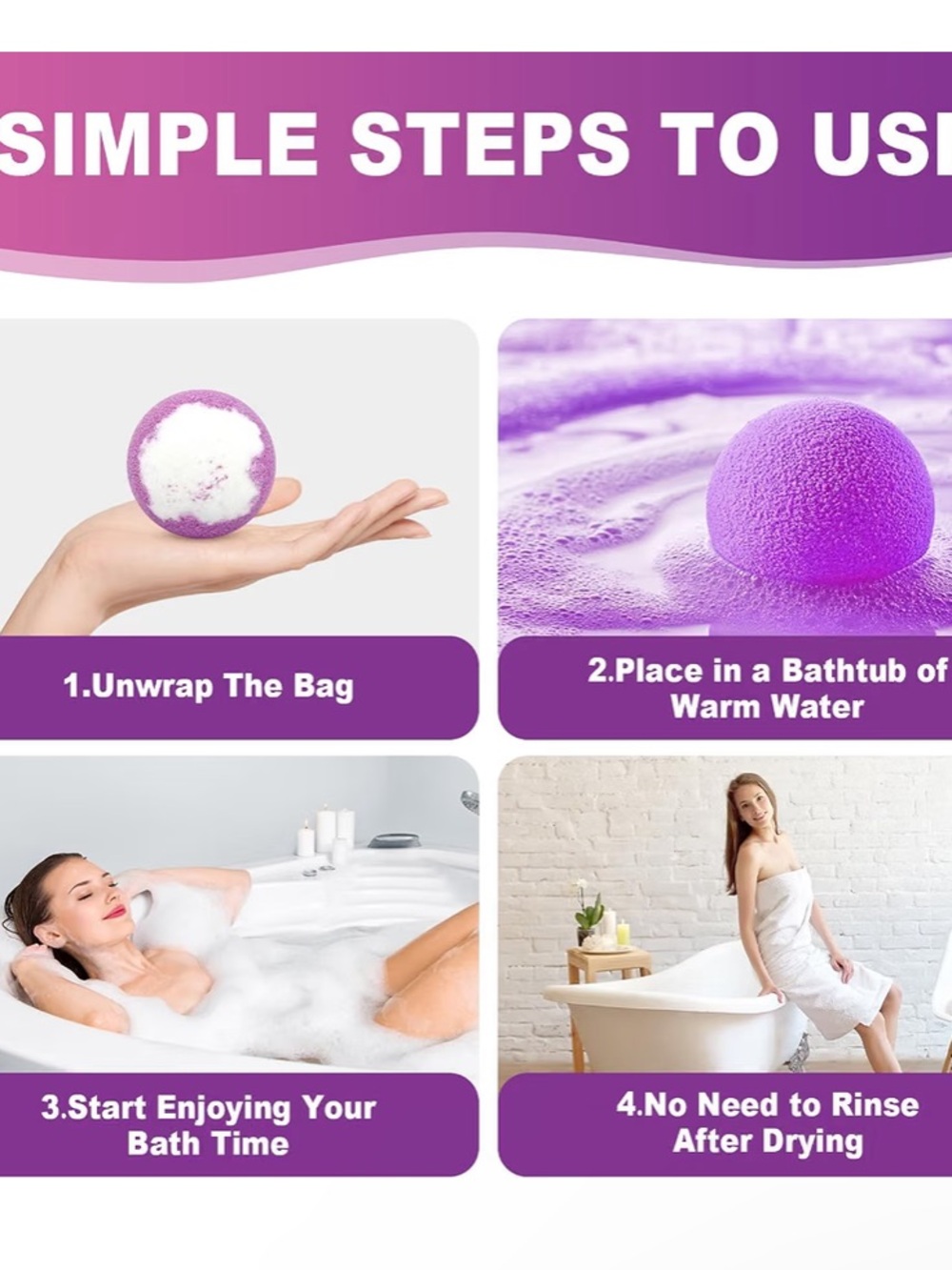 Bath Bombs for Women Gift Set 12 Pack Natural Relaxing Bath Bombs for Her - Picture 11 of 15